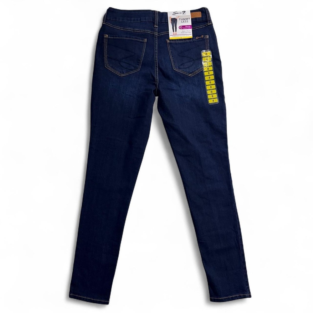 Seven7 Tummyless High Rise Skinny Jeans Dark Wash London Size 8 NWT MY1975DE - Picture 4 of 7